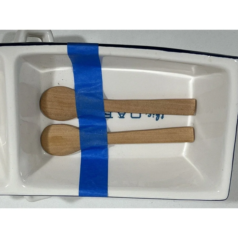Twos Company Nautical Rowboat‎ Serving Dish Set Coastal Cottage Decor